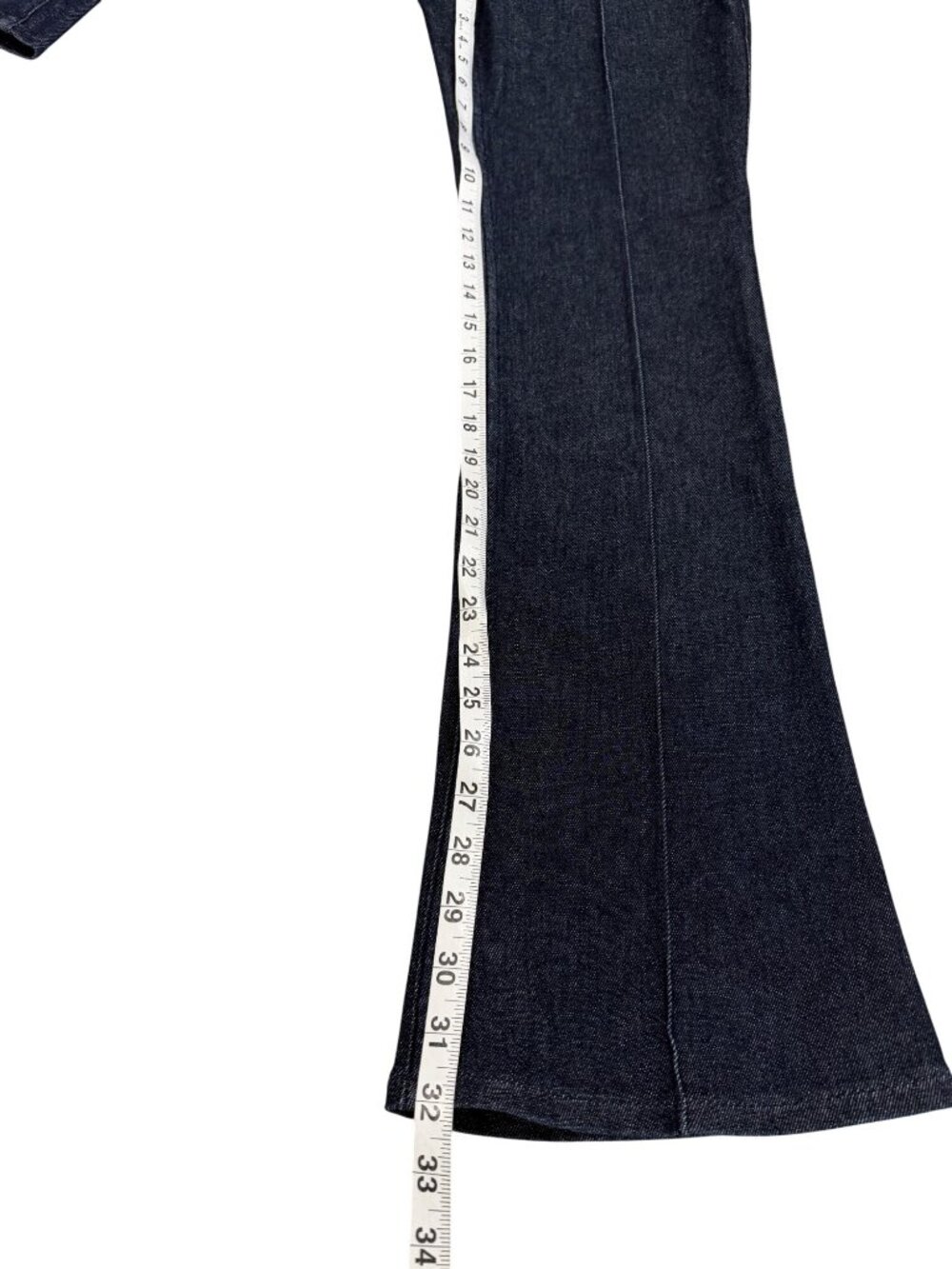 Spanx Womens Size M Demi Boot Raw Indigo Dark Wash Denim Flare Pull-On Pants NEW - Picture 7 of 11